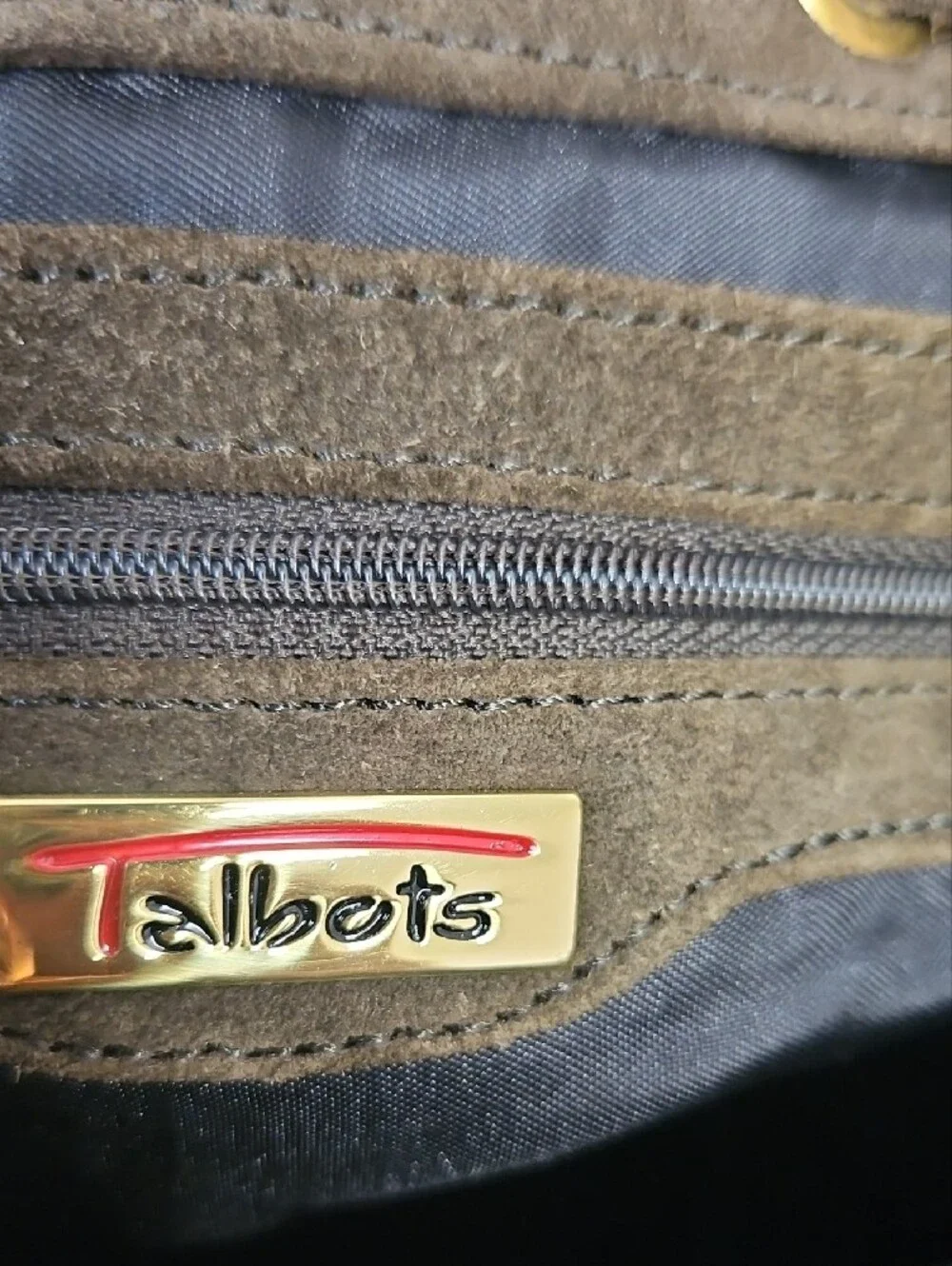 TALBOTS Classic Suede Drawstring Backpack - Brown